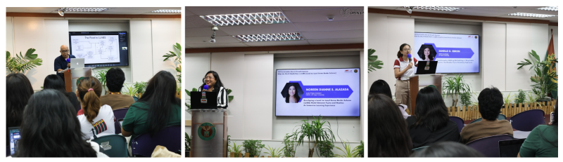 From left, three paper presenters: Mr. Ferdinand Maquito, Ms. Noreen Dianne Alazada, and Ms. Janelle Ebron